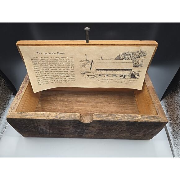 Vintage Primitive Reclaimed Barn Wood Box 12x3.5x6” Rustic Farmhouse Decor - Picture 7 of 7